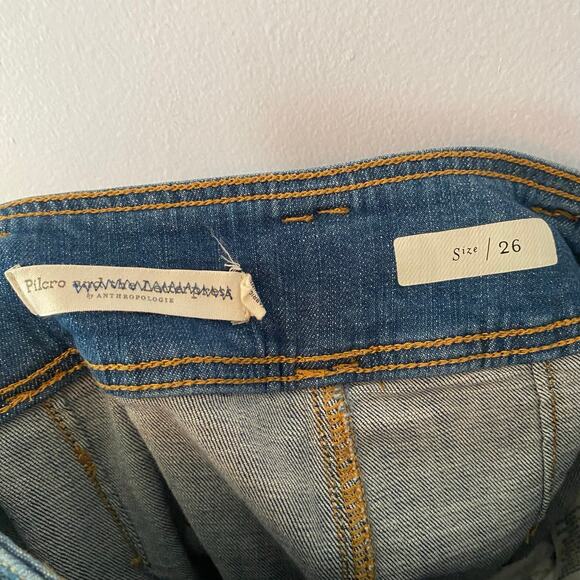 Pilcro Anthropologie Women's size 26 Dark Wash Cropped Flare High Rise Jeans - Picture 2 of 11